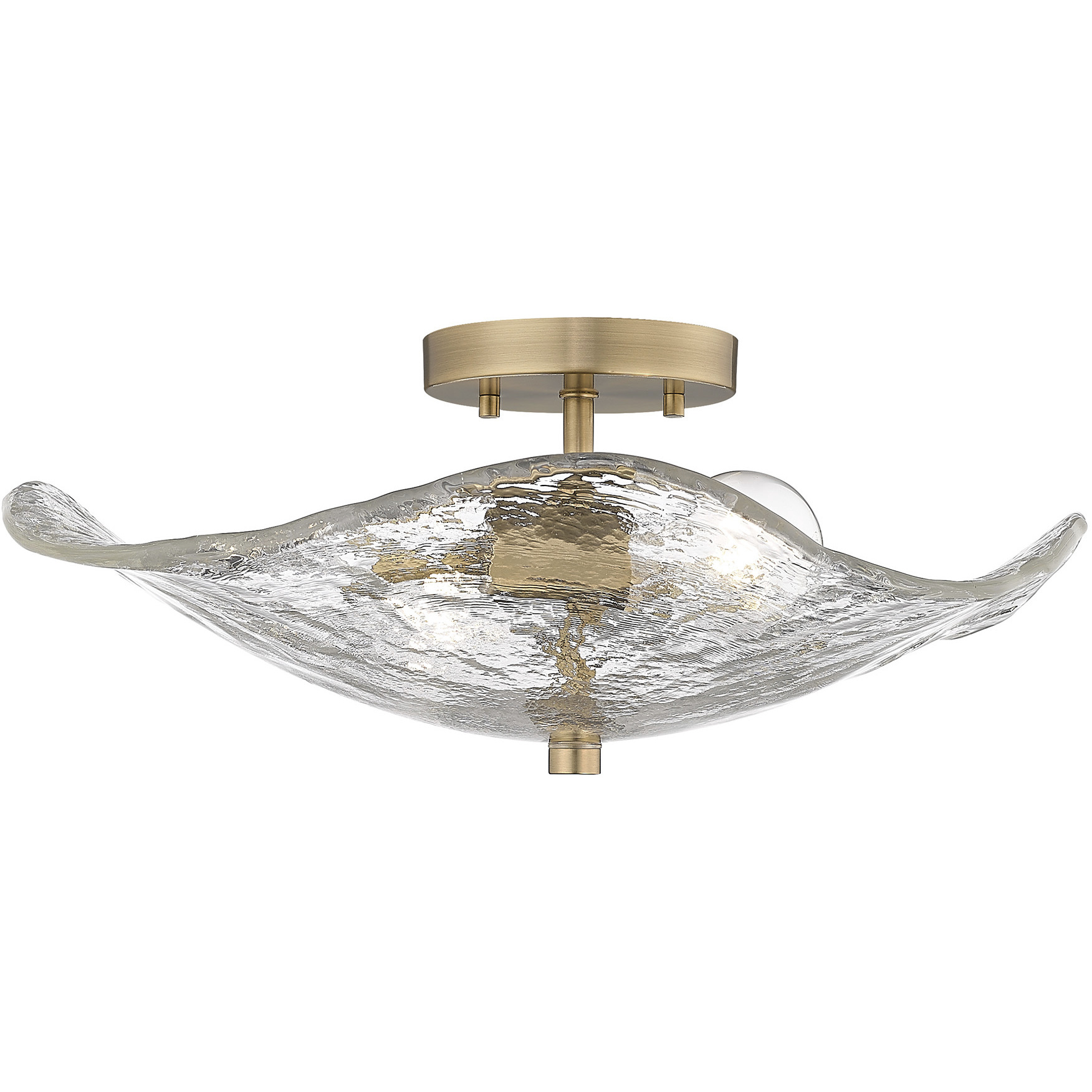 Brass and glass dome semi flush mount ceiling light hot sale